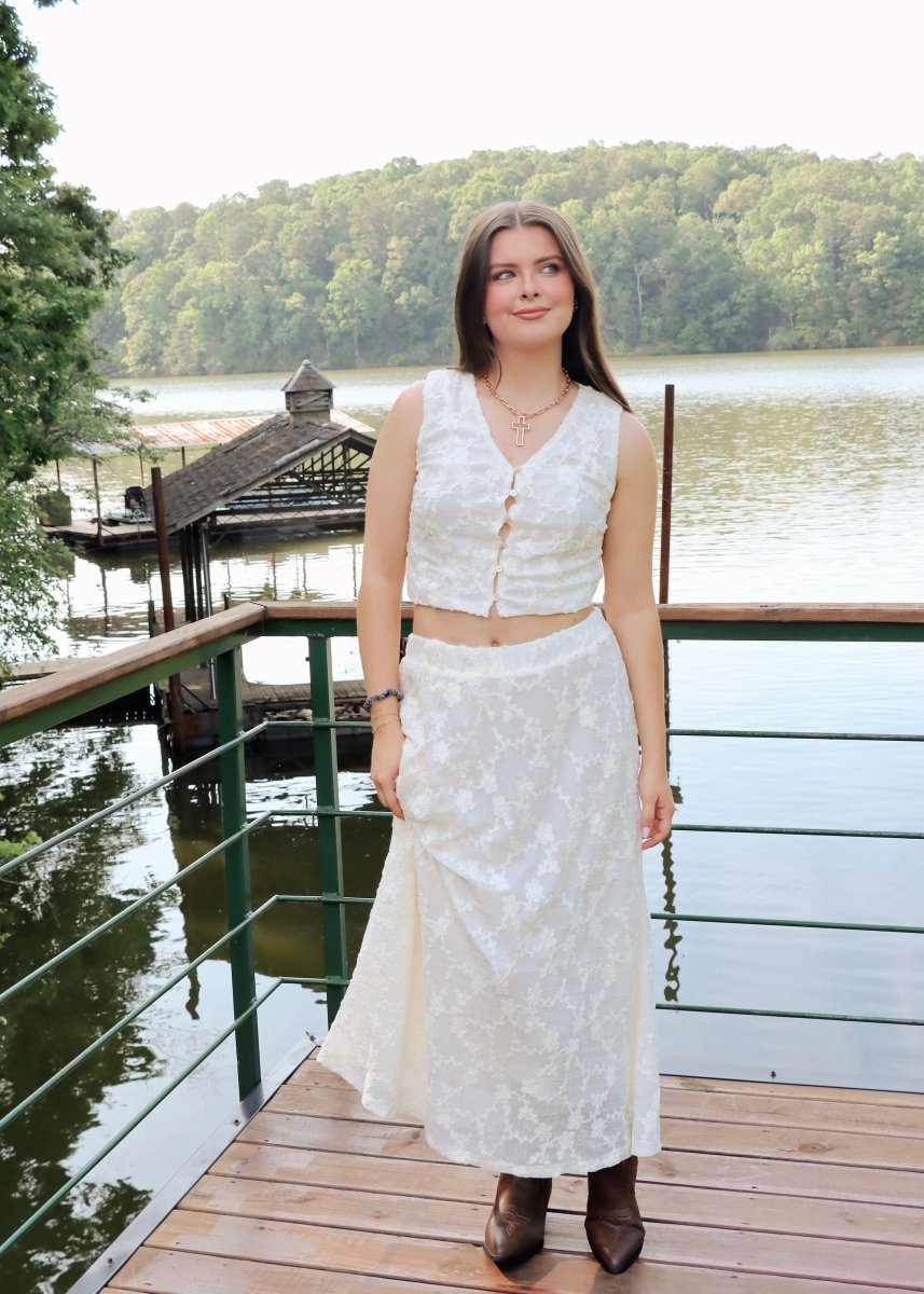 Flora Lace Vest - Off White