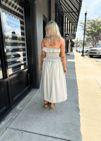 Flynn Pinstripe Smocked Midi Dress - MerciGrace BoutiqueDress