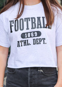 Football Cropped Tee - Ash Grey