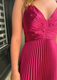 Forever Fuchsia Pleated Midi Dress - MerciGrace BoutiqueDresses