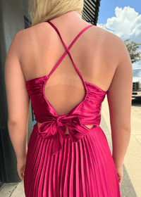 Forever Fuchsia Pleated Midi Dress - MerciGrace BoutiqueDresses