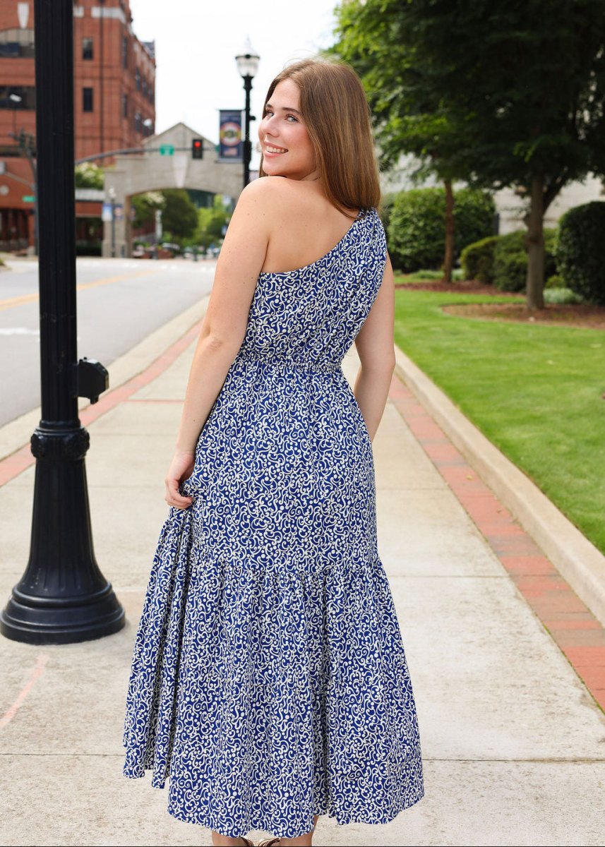 Freedom Blooms Maxi Dress - Blue/White - MerciGrace BoutiqueDress