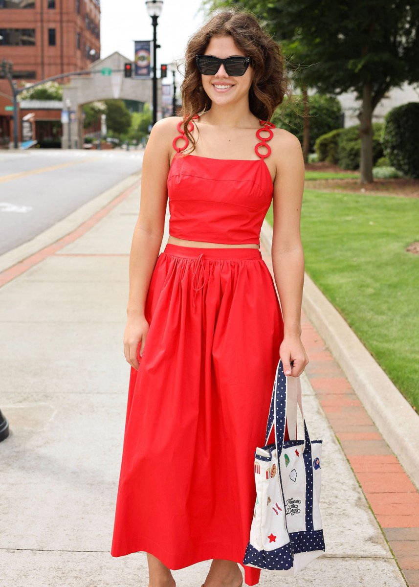 Freedom Rings Crop Top - Red - MerciGrace Boutique