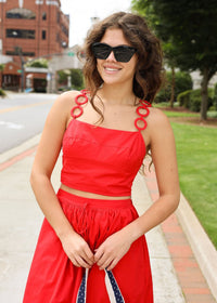 Freedom Rings Crop Top - Red - MerciGrace Boutique