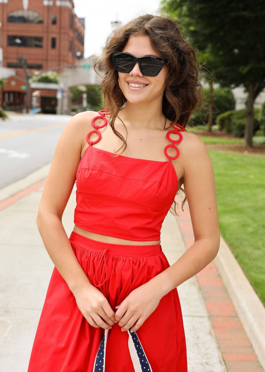 Freedom Rings Crop Top - Red - MerciGrace Boutique