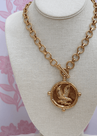 Gameday: Eagle Pendant Necklace Set - Vintage Gold - MerciGrace BoutiqueNecklace