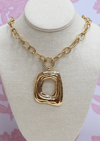 Geometric Rectangle Necklace - Gold - MerciGrace BoutiqueNecklace
