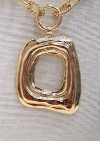 Geometric Rectangle Necklace - Gold - MerciGrace BoutiqueNecklace