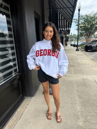 Georgia Embroidered Mock Neck Sweatshirt - white - MerciGrace BoutiqueSweatshirt