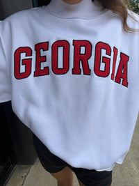 Georgia Embroidered Mock Neck Sweatshirt - white - MerciGrace BoutiqueSweatshirt