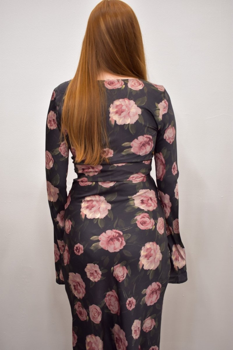Georgie Floral Dress - Black/Mauve - MerciGrace BoutiqueDresses
