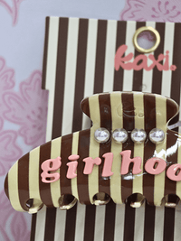 Girlhood Claw Clip - Brown Stripe - MerciGrace BoutiqueHair Clips