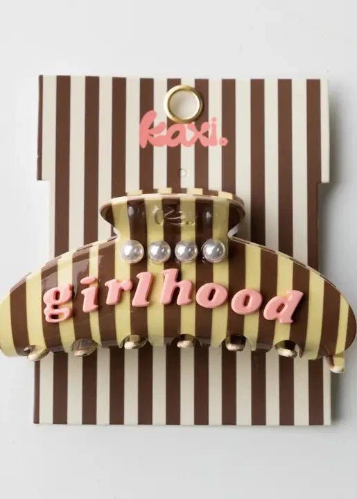 Girlhood Claw Clip - Brown Stripe
