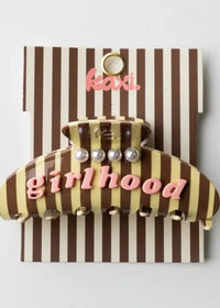 Girlhood Claw Clip - Brown Stripe - MerciGrace BoutiqueHair Clips