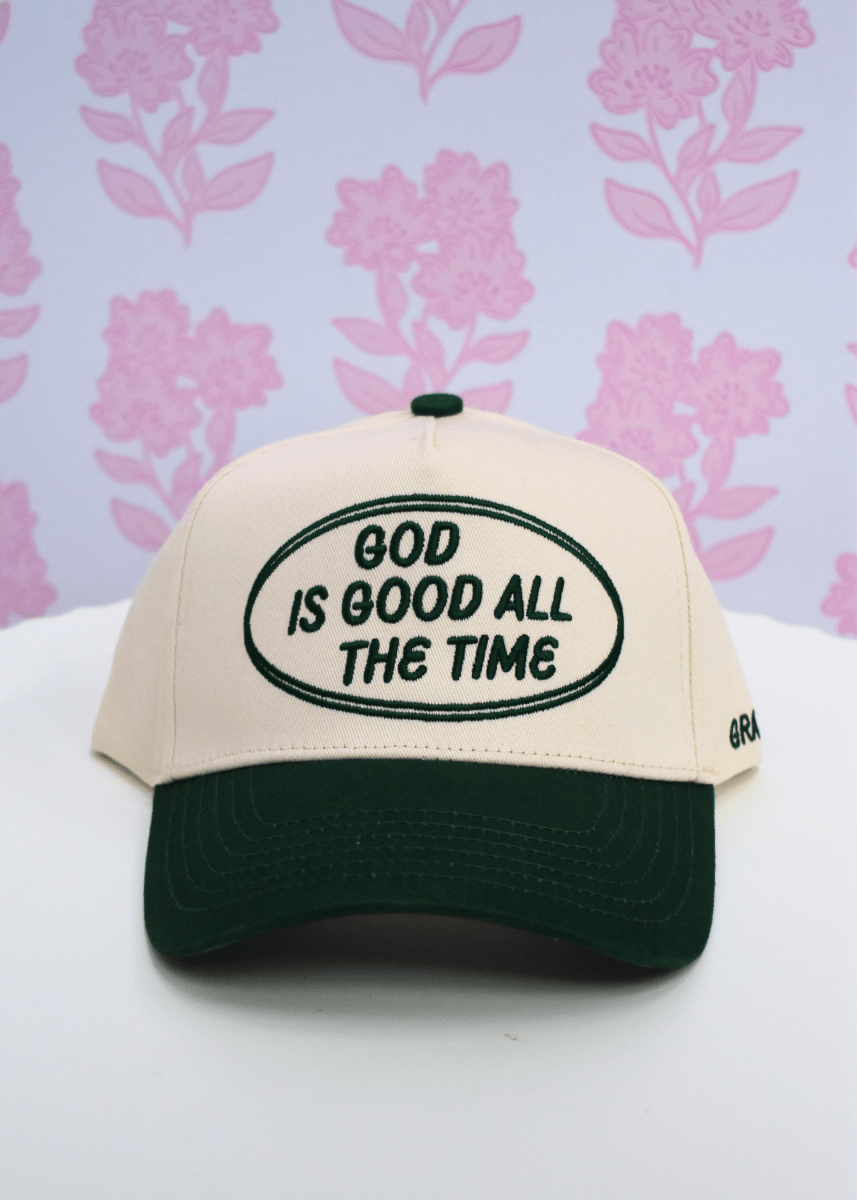 God is Good - Green Vintage Trucker Hat - MerciGrace BoutiqueHat