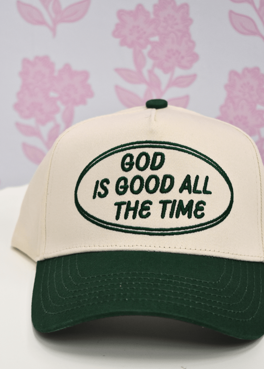 God is Good - Green Vintage Trucker Hat - MerciGrace BoutiqueHat