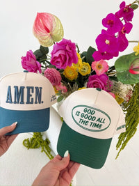 God is Good - Green Vintage Trucker Hat - MerciGrace BoutiqueHat