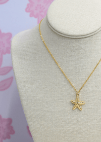 Gold Starfish Pendant Necklaces - Gold - MerciGrace BoutiqueNecklace