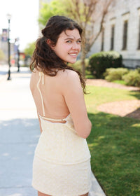 Golden Hour Halter Top - Yellow/White - MerciGrace BoutiqueTop
