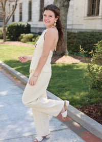 Golden Hour Pants - White/Yellow - MerciGrace BoutiquePants