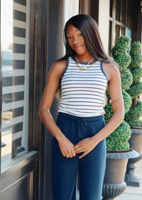 Hadley Striped Tank - Navy - MerciGrace BoutiqueTank