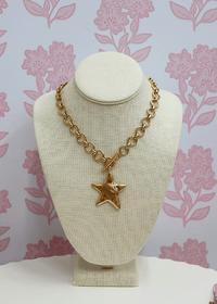 Hammered Star Necklace Set - Vintage Gold - MerciGrace BoutiqueNecklace