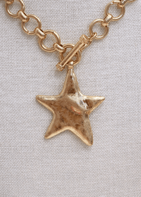 Hammered Star Necklace Set - Vintage Gold - MerciGrace BoutiqueNecklace