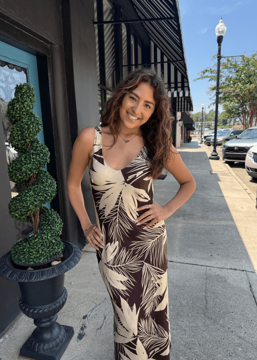 Hana Palmera Maxi Dress - Lava Rock