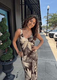 Hana Palmera Maxi Dress - Lava Rock