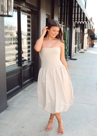 Happier Now Bubble Dress - Ash - MerciGrace BoutiqueDress