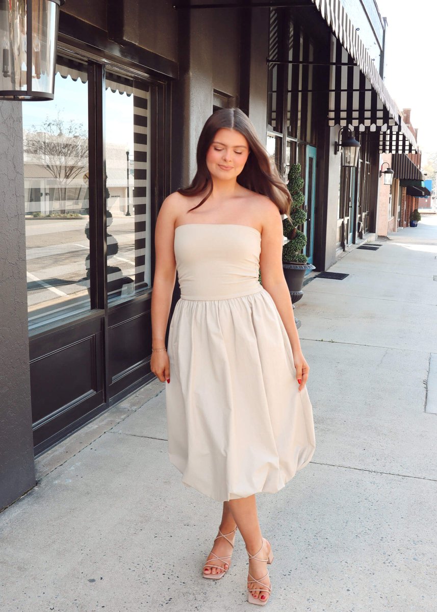 Happier Now Bubble Dress - Ash - MerciGrace BoutiqueDress