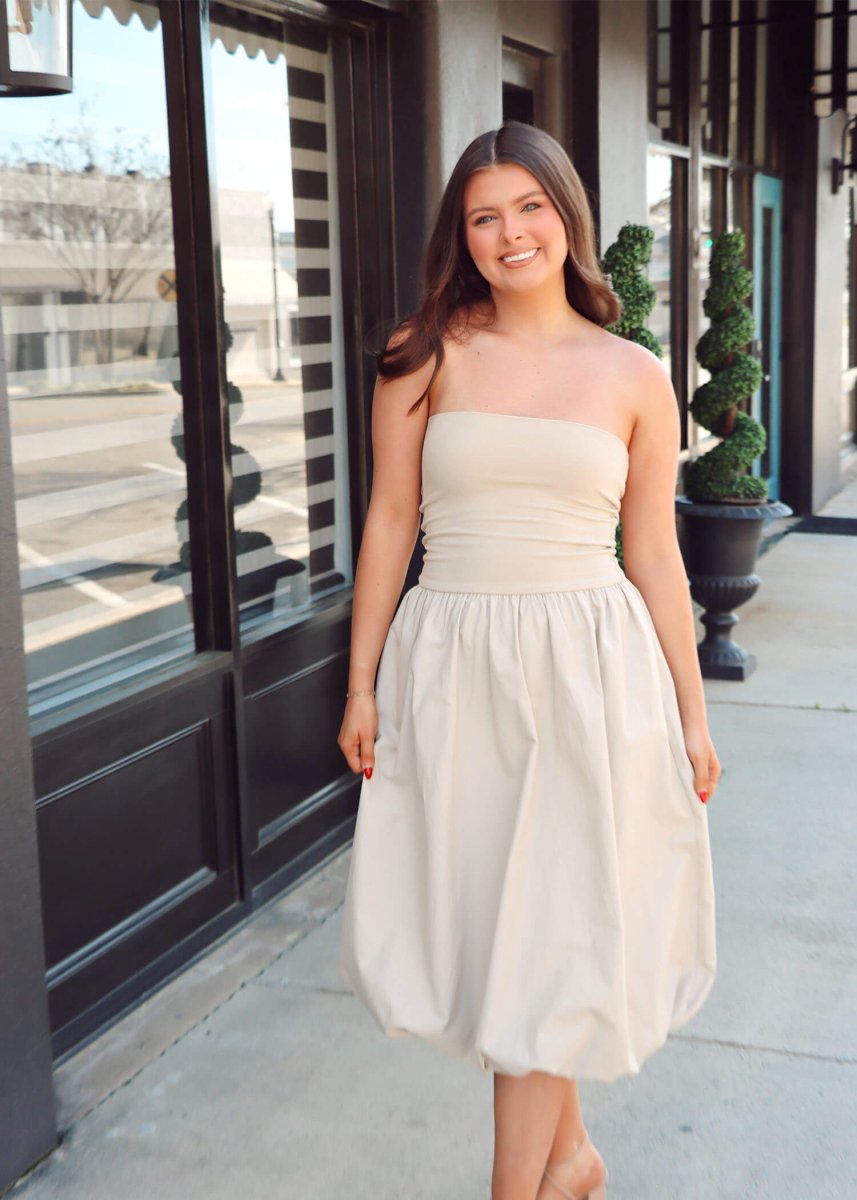 Happier Now Bubble Dress - Ash - MerciGrace BoutiqueDress
