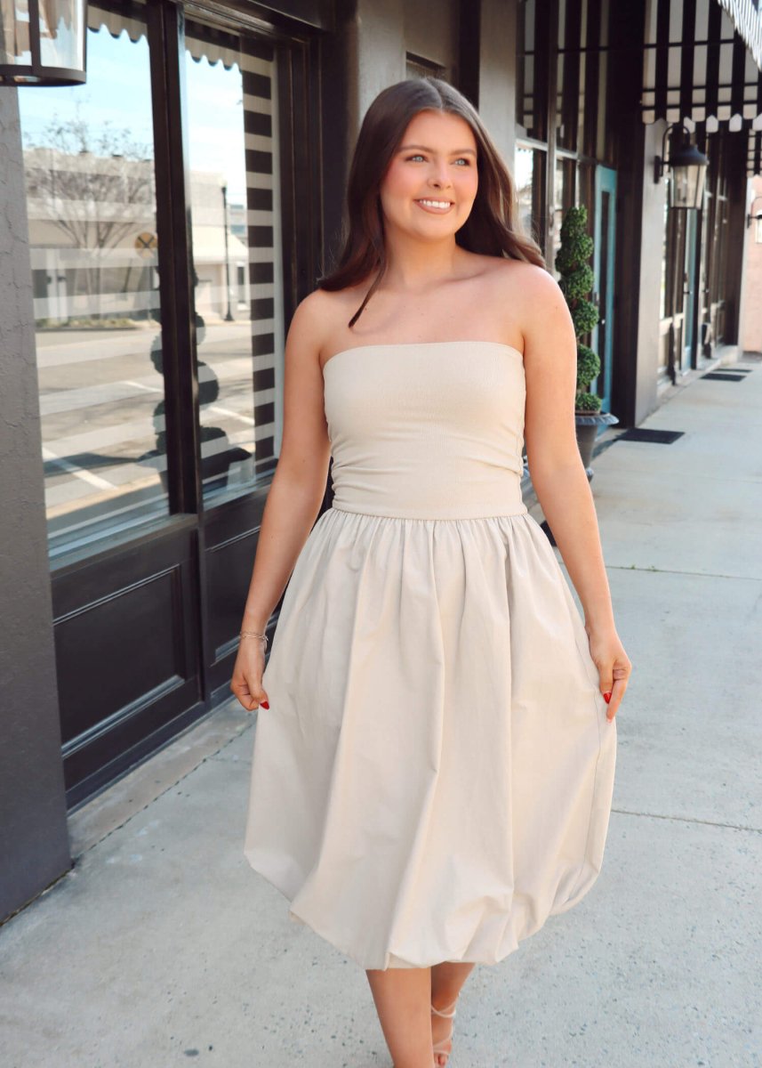 Happier Now Bubble Dress - Ash - MerciGrace BoutiqueDress