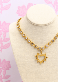 Heart and Sparkle Necklace - Gold - MerciGrace BoutiqueAccessories