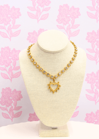 Heart and Sparkle Necklace - Gold - MerciGrace BoutiqueAccessories