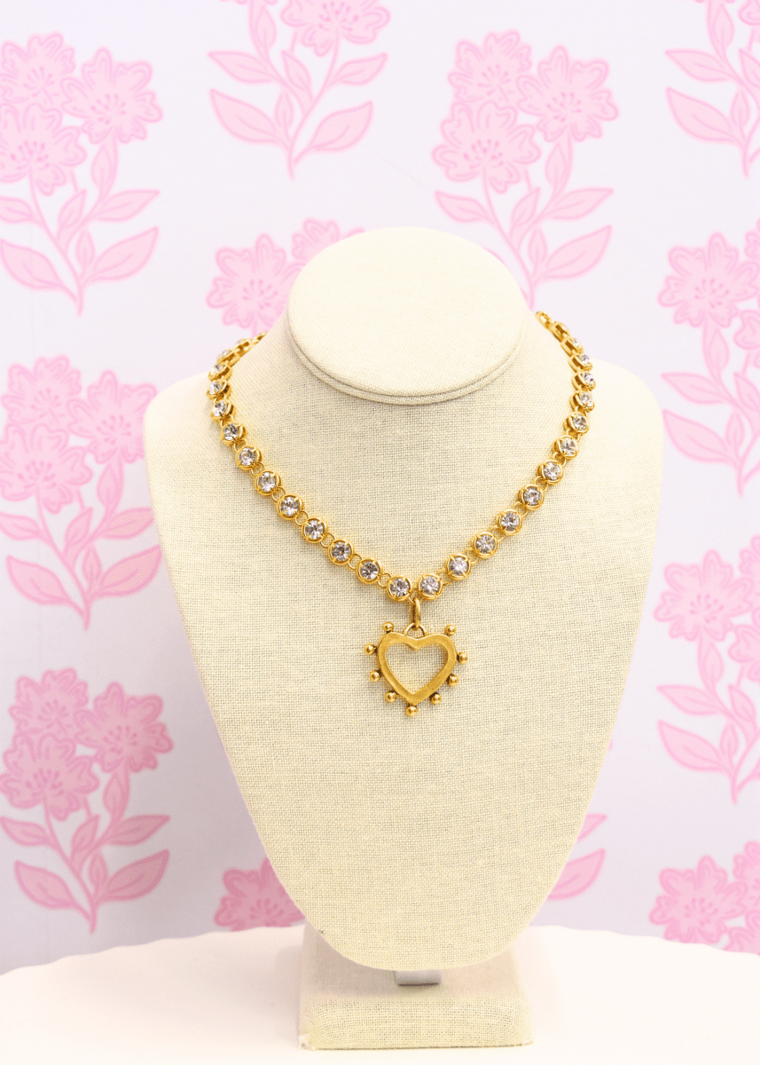 Heart and Sparkle Necklace - Gold - MerciGrace BoutiqueAccessories