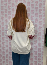 Heart Patch Long Sleeve - Ivory - MerciGrace BoutiqueTop