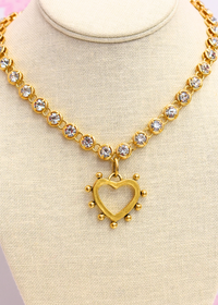 Heart and sparkle necklace styled for everyday wear