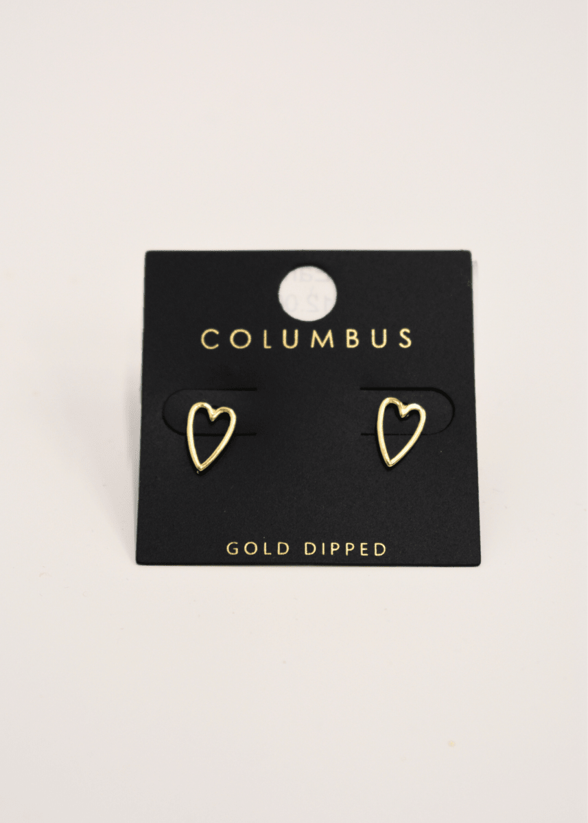 Heart Wire Stud Earrings - Gold - MerciGrace BoutiqueEarrings