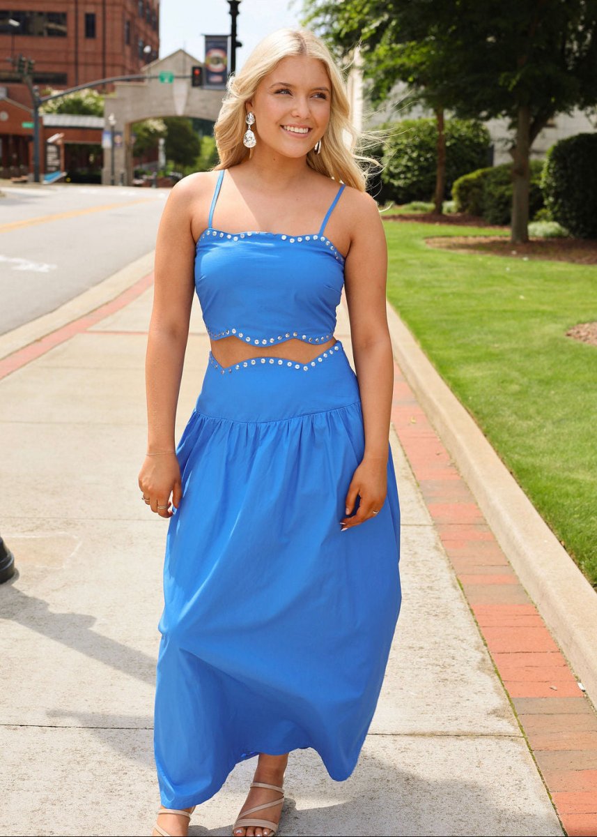 Here To Shine Maxi Skirt - Blue - MerciGrace Boutique