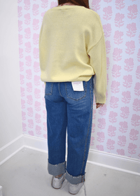High Rise Cuffed Barrell - Medium Wash - MerciGrace BoutiqueJeans