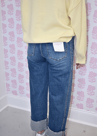 High Rise Cuffed Barrell - Medium Wash - MerciGrace BoutiqueJeans