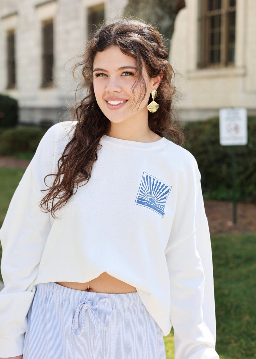 Horizon Sunday Sweatshirt - Sea Salt - MerciGrace BoutiqueSweatshirt