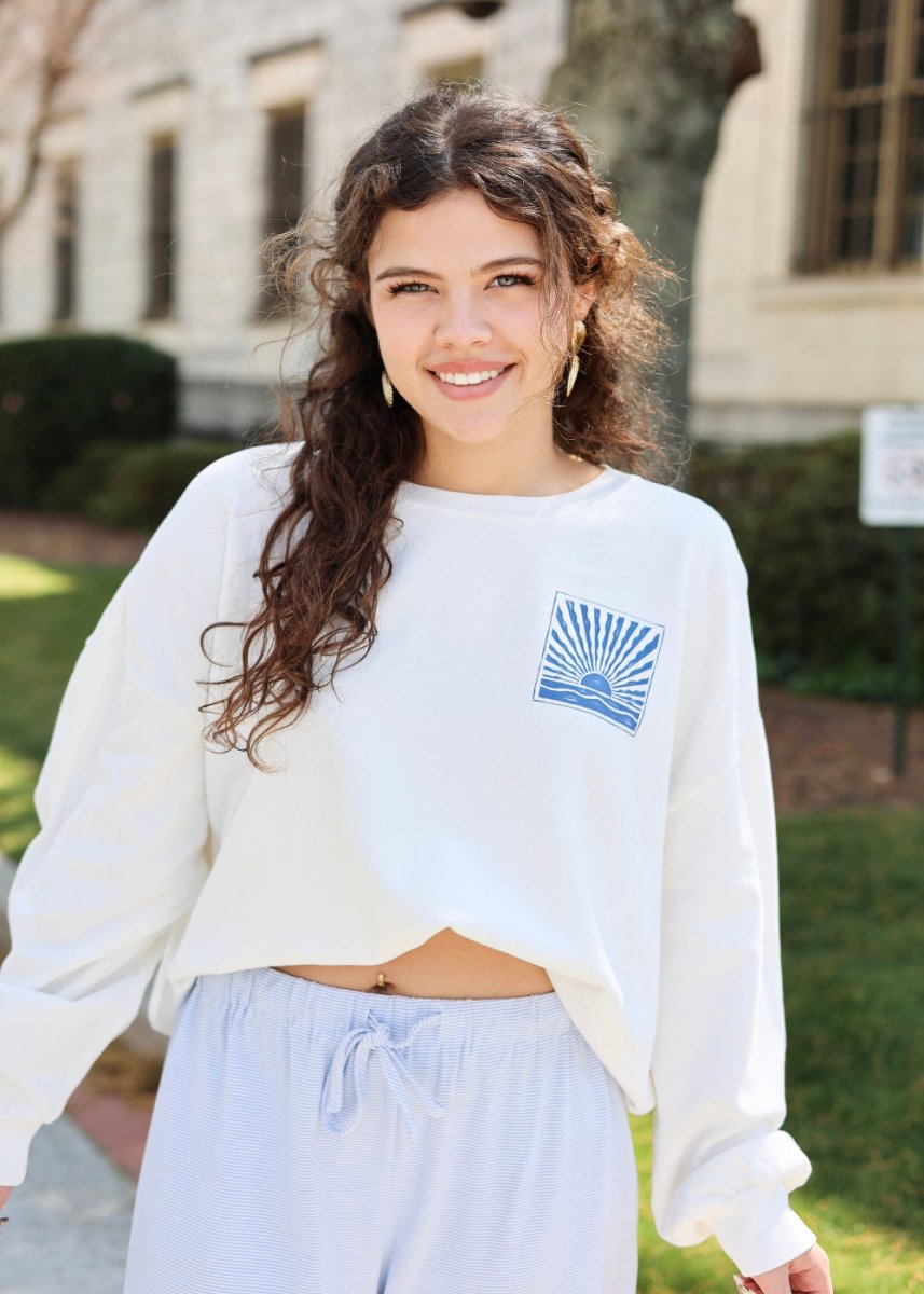 Horizon Sunday Sweatshirt - Sea Salt - MerciGrace BoutiqueSweatshirt