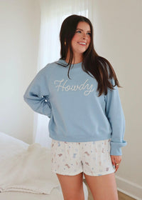 Howdy Sweatshirt - Coastal Blue - MerciGrace BoutiqueSweatshirt