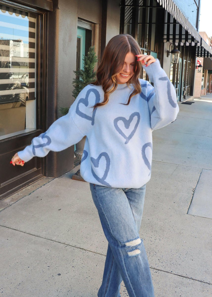 I Love You Sweater - Blue - MerciGrace BoutiqueSweater