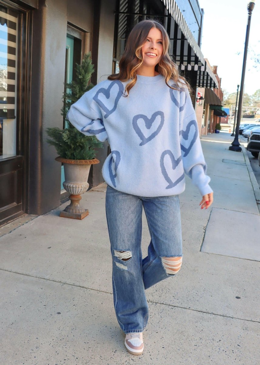 I Love You Sweater - Blue - MerciGrace BoutiqueSweater