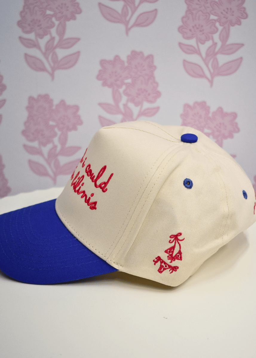I Wish I Could Live in Bikinis - Periwinkle Vintage Trucker Hat - MerciGrace BoutiqueHat