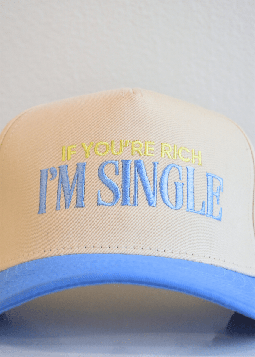 I'm Single - Periwinkle/Natural - MerciGrace BoutiqueHat