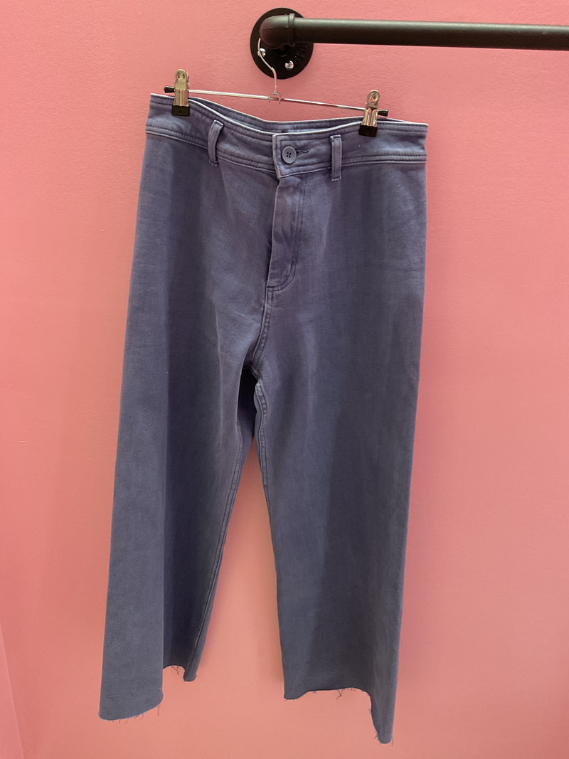 Straight Leg Denim Pants- Blue